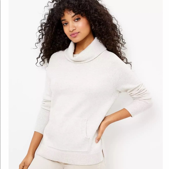 Loft cowl neck pocket sweater. - Picture 4 of 10